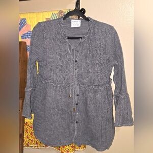 BOHERA grey top bell sleeves